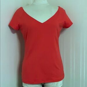 Lafayette Short-Sleeve V-Neck Stretch-Cotton Top